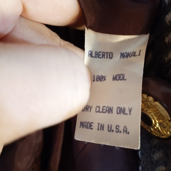 Vintage Alberto Makali Beyond Fabulous Wool Weave 3 Button Blazer 6 - Picture 5 of 12